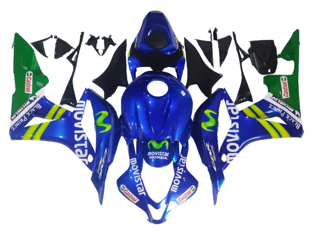 Discount 2007-2008 Blue Green MoviStar Castrol Honda CBR600RR Motorcycle Fairings Canada