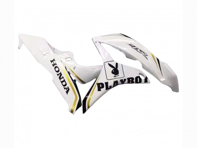Discount 2007-2008 White Gold Glossy Black Playboy Honda CBR600RR Motorcycle Fairing Canada