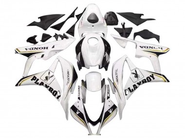 Discount 2007-2008 White Gold Glossy Black Playboy Honda CBR600RR Motorcycle Fairing Canada