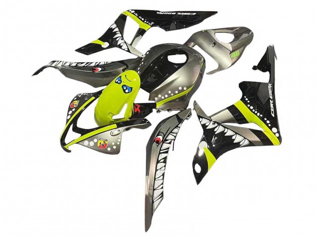 Discount 2007-2008 Grey Fluorescent Yellow Shark Honda CBR600RR Motorcycle Fairings Canada