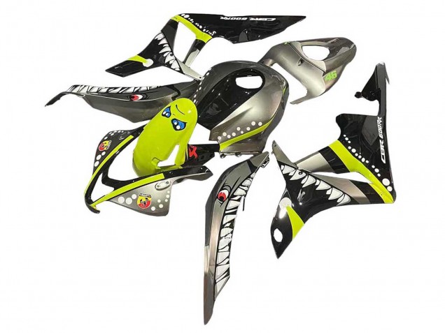 Discount 2007-2008 Grey Fluorescent Yellow Shark Honda CBR600RR Motorcycle Fairings Canada