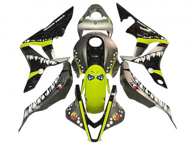 Discount 2007-2008 Grey Fluorescent Yellow Shark Honda CBR600RR Motorcycle Fairings Canada