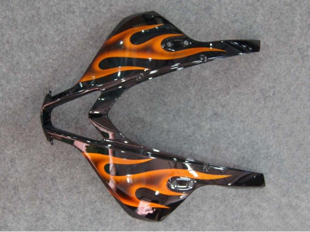 Discount 2007-2008 Glossy Black Orange Flame Honda CBR600RR Motorcycle Fairings Canada