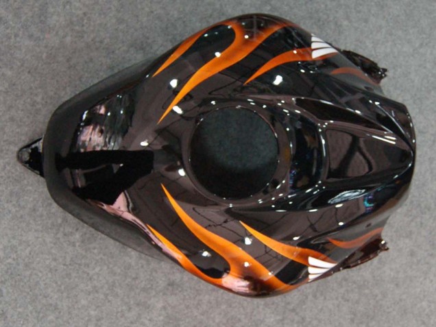 Discount 2007-2008 Glossy Black Orange Flame Honda CBR600RR Motorcycle Fairings Canada