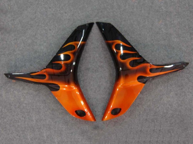 Discount 2007-2008 Glossy Black Orange Flame Honda CBR600RR Motorcycle Fairings Canada