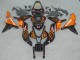 Discount 2007-2008 Glossy Black Orange Flame Honda CBR600RR Motorcycle Fairings Canada