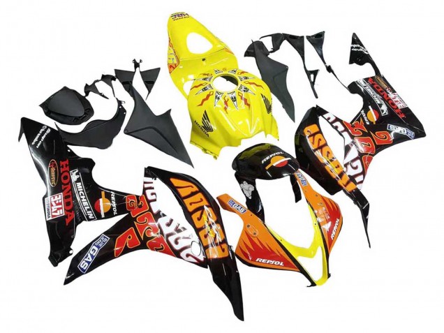 Discount 2007-2008 Yellow Orange Glossy Black Rossi Repsol Honda CBR600RR Motorcycle Fairings Canada
