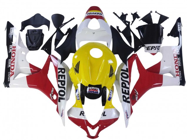 Discount 2007-2008 White Yellow Red Repsol HRC Honda CBR600RR Motorcycle Fairings Canada