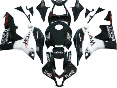 Discount 2007-2008 Glossy Black White West Honda CBR600RR Motorcycle Fairings Canada
