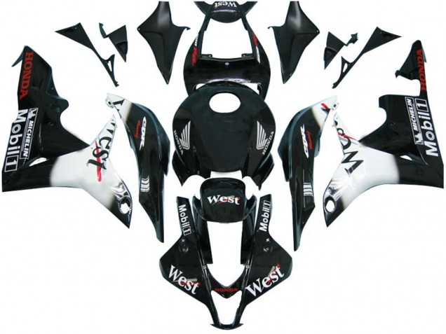 Discount 2007-2008 Glossy Black White West Honda CBR600RR Motorcycle Fairings Canada