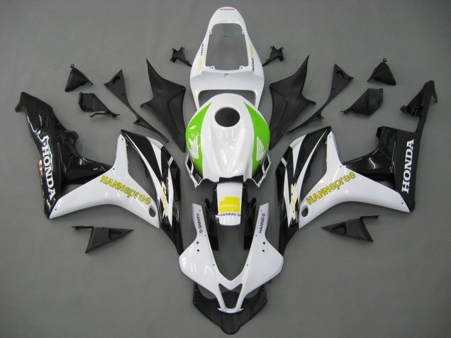 Discount 2007-2008 White Green Yellow Glossy Black Hannspree Honda CBR600RR Motorcycle Fairings Canada