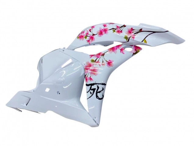Discount 2009-2012 White Cherry Blossom Glossy Black Honda CBR600RR Motorcycle Fairings Canada