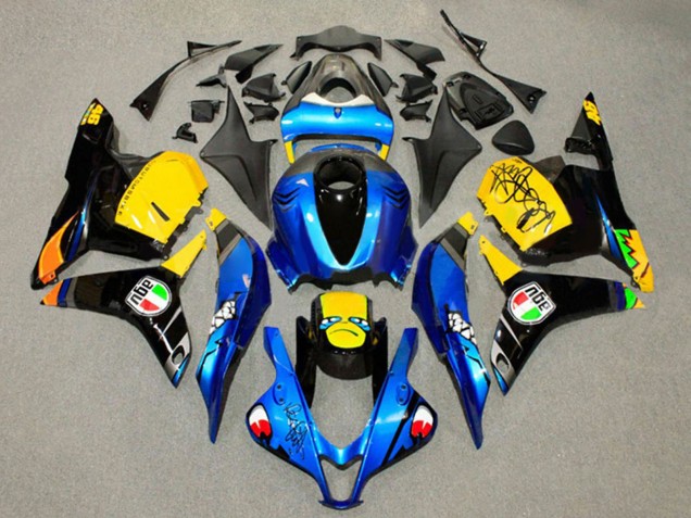Discount 2009-2012 Blue Yellow Glossy Black Shark 46 Honda CBR600RR Motorcycle Fairings Canada