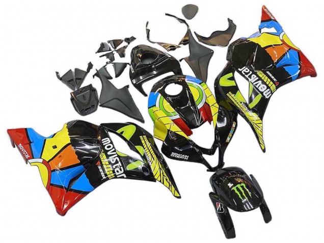 Discount 2009-2012 Black Multicolor MoviStar Honda CBR600RR Motorcycle Fairings Canada