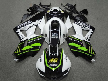 Discount 2009-2012 White Green Glossy Black Semakin Didepan Monster 46 Honda CBR600RR Motorcycle Fairings Canada