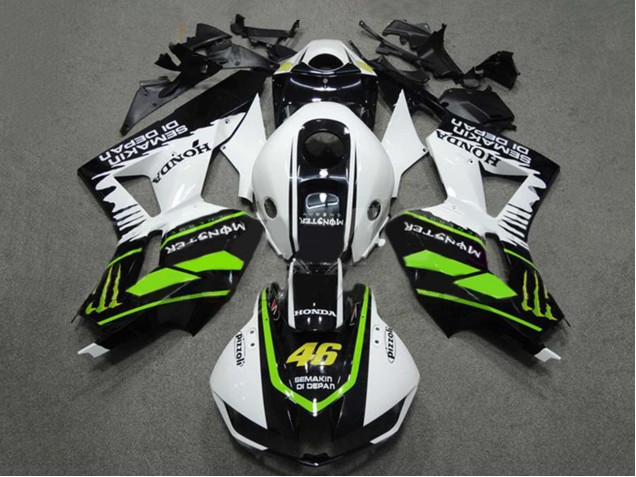 Discount 2009-2012 White Green Glossy Black Semakin Didepan Monster 46 Honda CBR600RR Motorcycle Fairings Canada