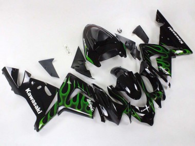 Discount 2004-2005 Black with Green Flame Ninja Kawasaki ZX10R Motorcycle Fairings Canada