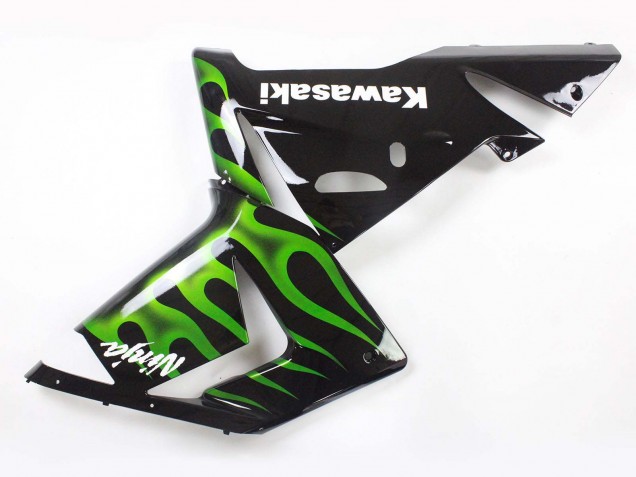 Discount 2004-2005 Black with Green Flame Ninja Kawasaki ZX10R Motorcycle Fairings Canada
