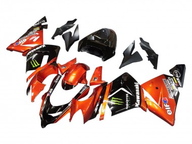 Discount 2004-2005 Burnt Orange Black Monster Elf Kawasaki ZX10R Motorcycle Fairings Canada