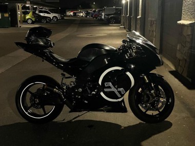 Discount 2006-2007 Glossy Black White Circle Kawasaki ZX10R Motorcycle Fairings Canada