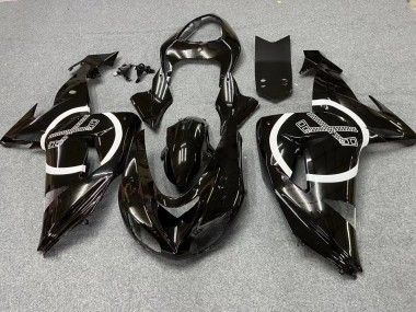 Discount 2006-2007 Glossy Black White Circle Kawasaki ZX10R Motorcycle Fairings Canada
