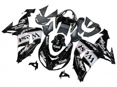Discount 2006-2007 Glossy Black White West Kawasaki ZX10R Motorcycle Fairings Canada