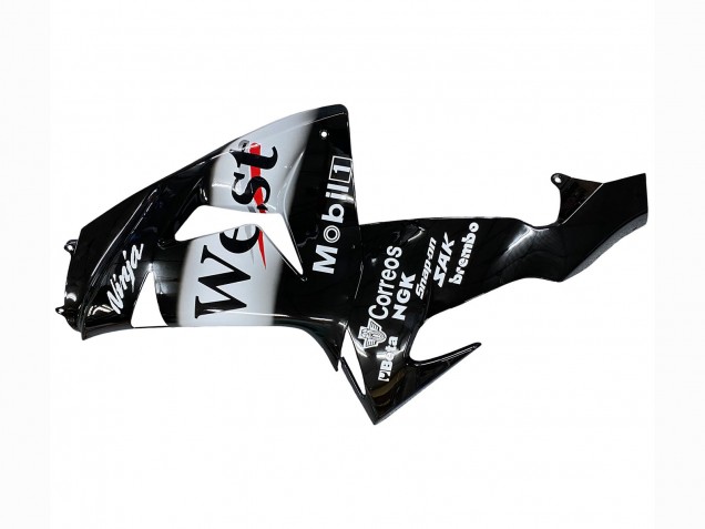 Discount 2006-2007 Glossy Black White West Kawasaki ZX10R Motorcycle Fairings Canada