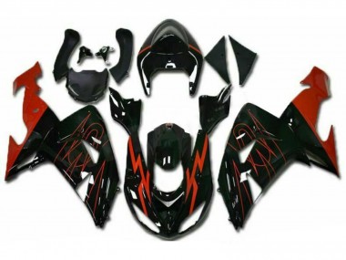 Discount 2006-2007 Glossy Black Red Kawasaki ZX10R Motorcycle Fairings Canada