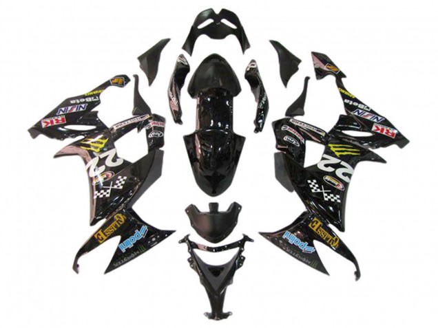 Discount 2006-2007 Glossy Black Red Blue Yellow Monster Kawasaki ZX10R Motorcycle Fairings Canada