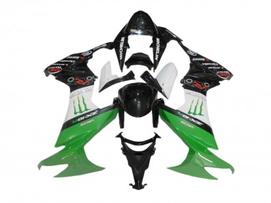 Discount 2008-2010 Glossy Black White Green Monster Kawasaki ZX10R Motorcycle Fairings Canada