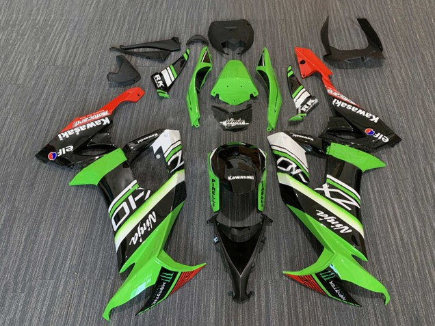 Discount 2008-2010 Green White Red Black Elf Monster Energy Kawasaki ZX10R Motorcycle Fairings Canada