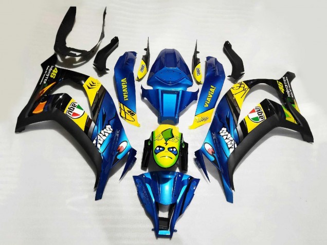 Discount 2008-2010 Blue Yellow Black Shark Kawasaki ZX10R Motorcycle Fairings Canada