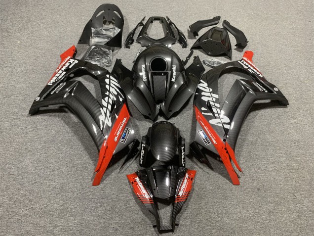 Discount 2008-2010 Black Carbon Fiber Red Kawasaki ZX10R Motorcycle Fairings Canada
