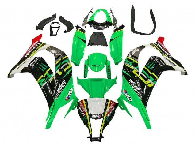 Discount 2011-2015 Green Yellow Black White Elf Monster Kawasaki ZX10R Motorcycle Fairings Canada