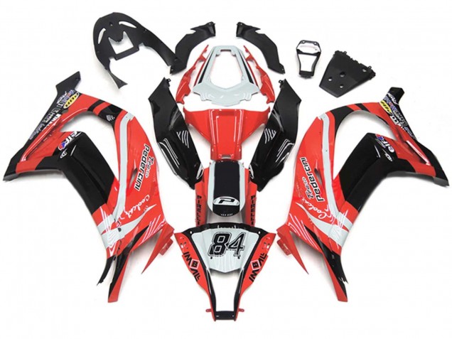 Discount 2011-2015 White Red Glossy Black Pedercini 84 Kawasaki ZX10R Motorcycle Fairings Canada