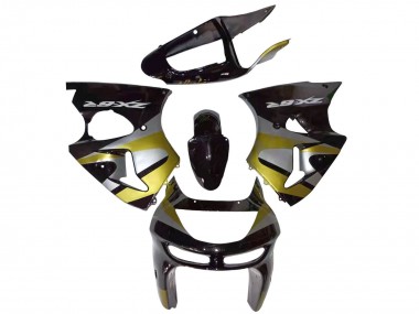 Discount 1998-1999 Glossy Black Silver Yellow Kawasaki ZX6R Motorcycle Fairings Canada