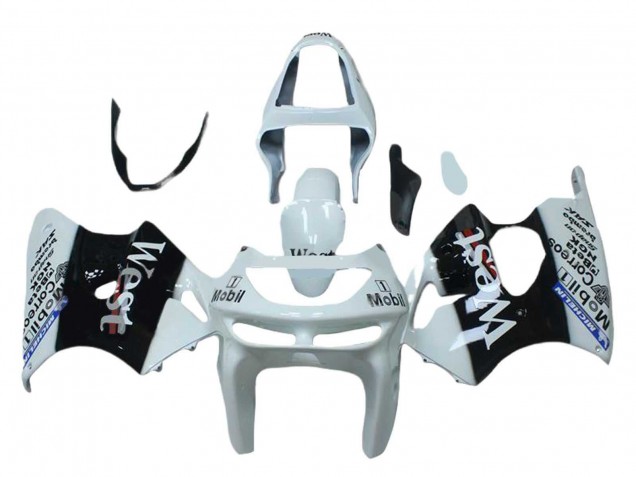 Discount 1998-1999 White Black West Mobil Kawasaki ZX6R Motorcycle Fairings Canada
