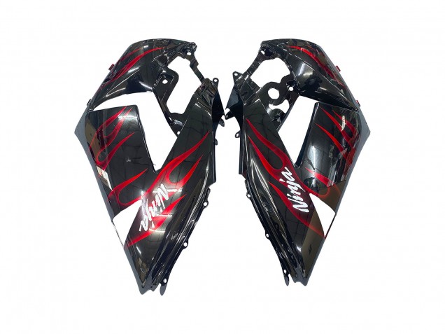 Discount 2006-2011 Glossy Black Red Flame Kawasaki ZX14R ZZR1400 Motorcycle Fairing Kits Canada