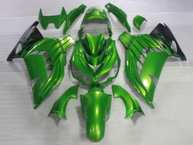 Discount 2006-2011 Green Glossy Black Kawasaki ZX14R ZZR1400 Bike Fairings Canada