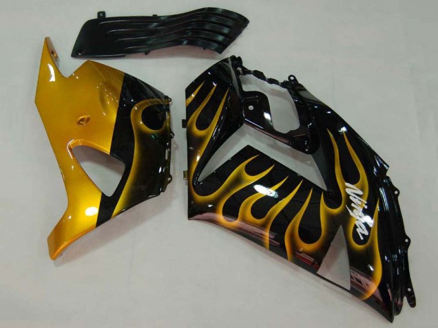 Discount 2006-2011 Glossy Black Gold Flame Kawasaki ZX14R ZZR1400 Motorcycle Fairings Canada