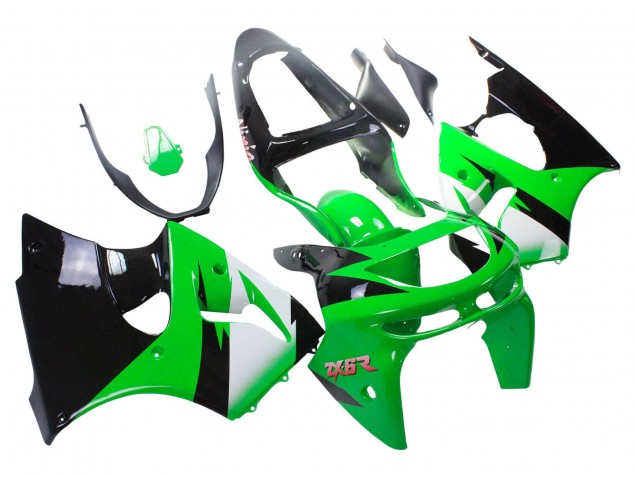 Discount 1998-1999 Green White Glossy Black Kawasaki ZX6R Motorcycle Fairings Canada