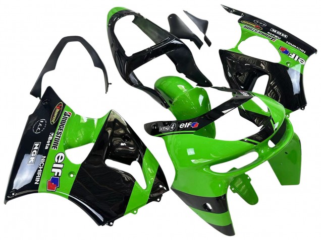 Discount 1998-1999 Green Glossy Black Elf Bridgestone Kawasaki ZX6R Motorcycle Fairings Canada
