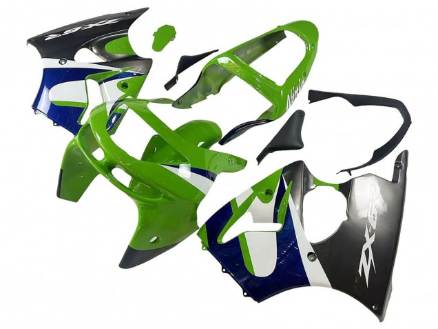Discount 1998-1999 Green White Blue Silver Glossy Black Kawasaki ZX6R Motorcycle Fairings Canada
