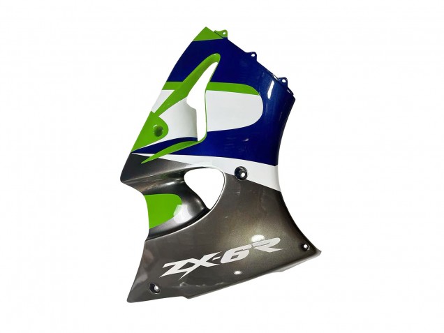 Discount 1998-1999 Green White Blue Silver Glossy Black Kawasaki ZX6R Motorcycle Fairings Canada