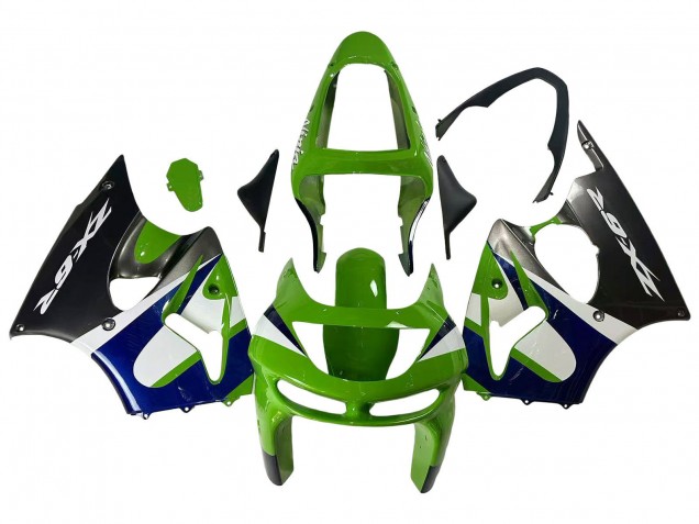 Discount 1998-1999 Green White Blue Silver Glossy Black Kawasaki ZX6R Motorcycle Fairings Canada