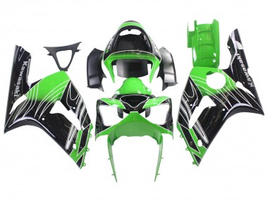 Discount 2003-2004 Green White Black Kawasaki ZX6R Motorcycle Fairings Canada