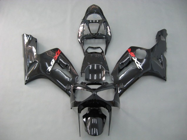 Discount 2003-2004 Glossy Black Kawasaki ZX6R Motorcycle Fairings Canada