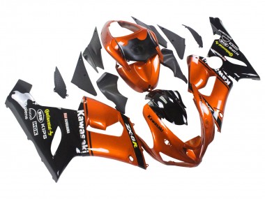 Discount 2005-2006 Orange Black Kawasaki ZX6R Motorcycle Fairing Canada
