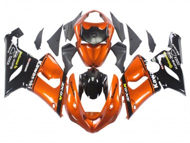 Discount 2005-2006 Orange Black Kawasaki ZX6R Motorcycle Fairing Canada