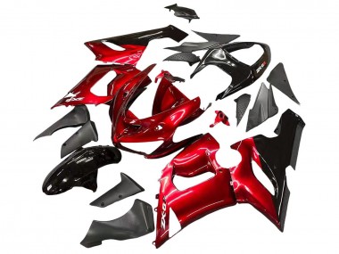 Discount 2005-2006 Red Black Kawasaki ZX6R Motorcycle Fairings Canada